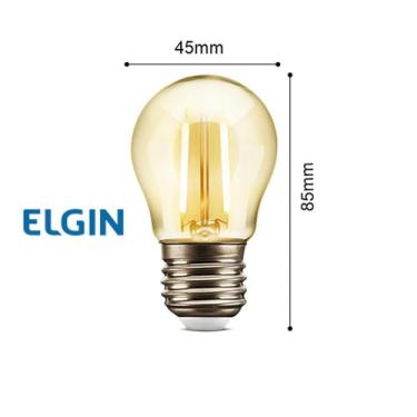 Imagem de Lâmpada G45 Filamento LED 2W 2200K Âmbar Bivolt Elgin