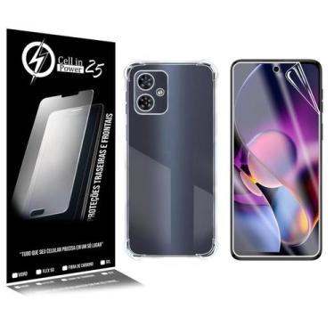 Imagem de Capa anti impacto transparente + Película De Hydrogel HD Para Moto G54