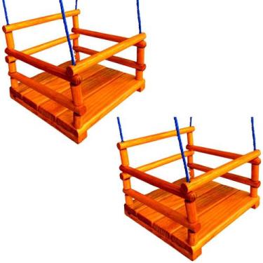 Imagem de Cadeirinha Balanço Infantil Corda Nylon 12 Mts Kit Com 2 Und - Laf Kid