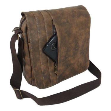 Imagem de Bolsa Carteiro Pasta Tiracolo Masculino Feminino Couro Sint - CDP, Mar