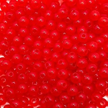 Imagem de Miçanga Passante Bola Lisa Plástico 6mm 100pçs 15g - Macall, Vermelho 