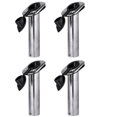 Imagem de Kit 4 Porta Caniço Inox Reforçado Inclinado Tampa Em Nylon