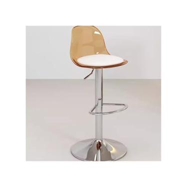 Imagem de ZzleoyuUUs-12 Cadeiras de bar de montagem fácil para uso doméstico transparente de acrílico com pés altos para elevação moderna e minimalista