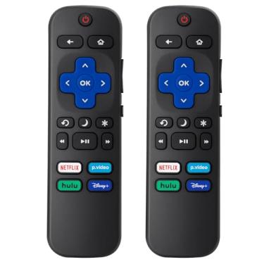 Imagem de 【Pacote com 2】Controle remoto de substituição compatível com Roku TV, para TCL Roku/para Hisense Roku/para Onn Roku (não para Roku Stick, Box e Players)