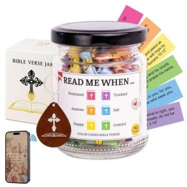 Imagem de Bible Verse Jar Musemory, vidro multicolorido de 92 unidades