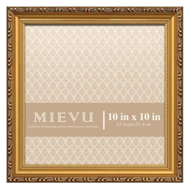 Imagem de Porta-retratos MIEVU Gold 10x10 cm para pendurar na parede e mesa