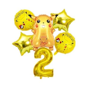 Imagem de Conjunto De Balões De Aniversário Pokémon Pikachu Squirtle Charmander 