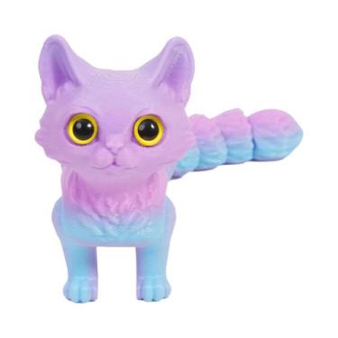 Imagem de Estatueta De Gatos Fofos 12/16cm Impressão 3D Miniatura Articulada Dec
