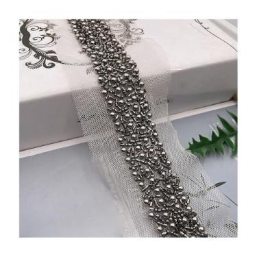 Imagem de 180CM Black White Pearl Beaded Lace Trim Collar Ribbon for Wedding Dress, Clothes, Belts – 9 Colors, 3CM Width, Handcrafted Elegant Sewing Material(Style6)