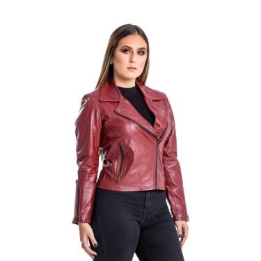Imagem de Jaqueta de Couro Perfecto Vermelha - Parra Couros, EG