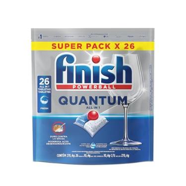 Imagem de Detergente para Lava Louças em tabletes Finish Quantum All in 1 com 26 unidades
