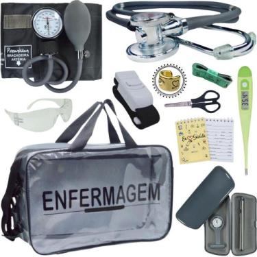 Imagem de Kit Enfermagem Top Cores Premium Completo Estagio - Love Saude, GRAFIT