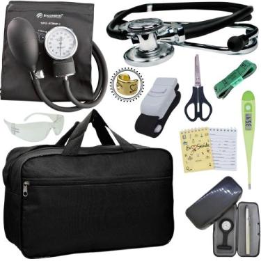 Imagem de Kit Enfermagem Top Cores Premium Completo Estagio - Love Saude, PRETO 