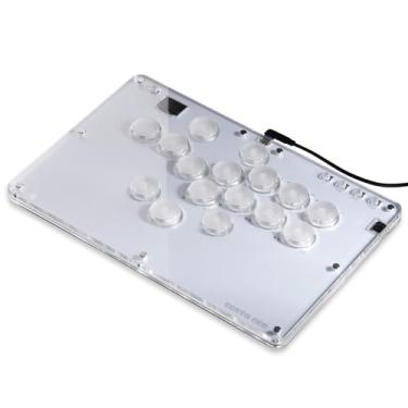 Imagem de Controle sem alavanca Arcade Stick CosmoxGaming T16-C: bastão Arcade sem alavanca com turbo, controle sem alavanca para PC/PS3/PS4/Switch, interruptor de cristal de baixo perfil, suporte Hot Swap e