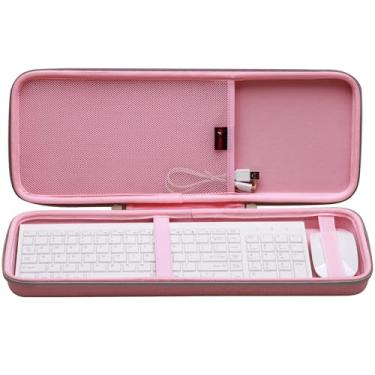 Imagem de XANAD Capa com teclado 75% de 84 teclas, para Keychron K2 versão 2/K2/Q1/V1, ASUS ROG Azoth 75%, Aula F75 Pro, Redragon K673 PRO (rosa) - Interior: 43,4 cm x 15,5 cm x 3,3 cm