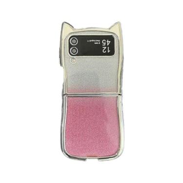 Imagem de Capa de celular com orelhas de gato em gradiente para Samsung Galaxy Z Flip 6 5 4 3, capa traseira protetora para ZFlip4 ZFlip5 ZFlip6, A, para Z Flip 3 e 4