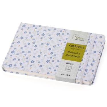 Imagem de Caderno de desenho aquarela 21,6 cm x 14 cm 300 g/m2 100% algodão, papel aquarela prensado a frio | 26 folhas 52 páginas | Caderno de aquarela para pintura | Diário para pintura