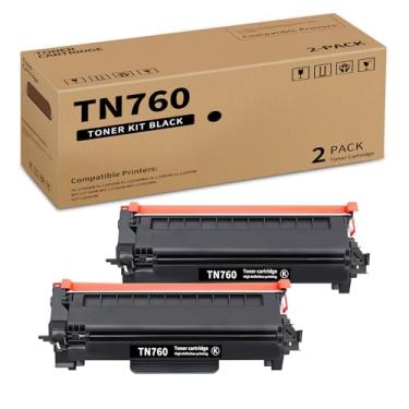 Imagem de INKSHOP Substituição de Cartucho de Toner Preto de Alto Rendimento Compatível com Tn760 Tn-760 para Brother Tn-760 Dcp-L2550Dw Mfc-L2710Dw Mfc-L2750Dw Hl-L2350Dw Toner (2 Unidades).