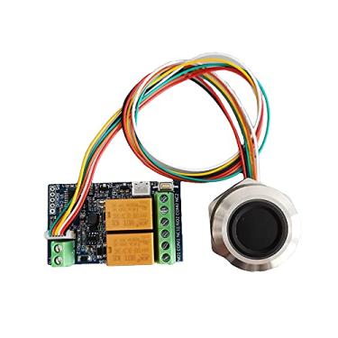 Imagem de Taidacent Placa de relé de interruptor de porta de carro de 2 canais biométrico, leitor de impressão digital, controle de acesso, relé de controle de 12 vdc, interruptor de ignição de carro (impressão