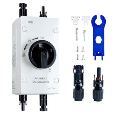 Imagem de Interruptor de desconexão rápida solar PV DC 32A 1200V, interruptor de desconexão de painel solar fotovoltaico à prova d'água IP66 com conector solar para sistema solar off-f/on-grid, sistema de