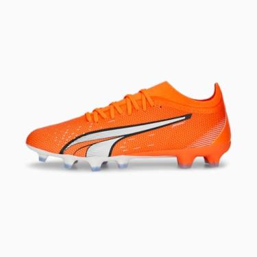 Imagem de PUMA Tênis masculino Ultra Match Firm Artificial Ground, Ultra Orange PUMA White Blue Glimmer, 9.5