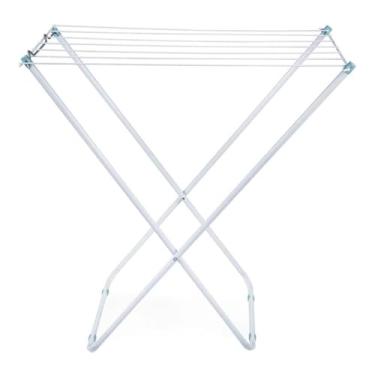 Imagem de Varal De Chão Dobrável Retrátil Slim Preto Black Branco White Mor Seca Roupas(BRANCO)