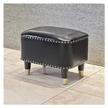 Imagem de Banco de armazenamento para pés, banco estofado em couro de vaca, descanso para sofá com almofadas, banco para troca de sapatos para vestiário de sala de estar/782