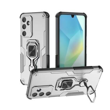 Imagem de SORAKA Capa para Samsung Galaxy A16 com suporte de metal rotativo de 360 graus peça magnética de ferro para suporte magnético de telefone para carro cinza