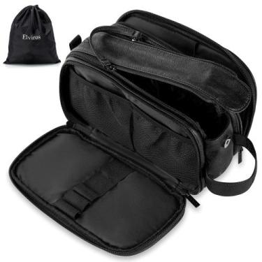 Imagem de Bolsa de higiene Elviros Large Travel Shaving Dopp Kit preta
