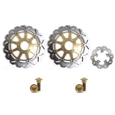 Imagem de Arashi Discos de freio dianteiros traseiros rotores com parafusos de montagem para Suzuki GSXR 600 1997-2003 750 1996-2003 1000 2001-2002, TL1000S 1997-2001 TL1000R 1998-2003, Peças de Reposição para