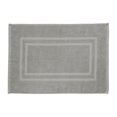 Imagem de Toalha de Piso Gr�cia 100% Algod�o, Alta Absor��o, Felpuda, 600g/m�, 50x70cm, Conforto e Maciez, Ideal para Banheiro, Piso Seco e Seguro, Design Sofisticado, Lav�vel na M�quina � Altihaus (Cinza)