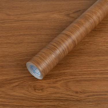 Imagem de Abyssaly Papel de contato de madeira de nogueira espessa marrom 45 cm x 299 cm