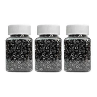 Imagem de Esferas de silicone para extensões de cabelo 1500 unidades AMGPT marro