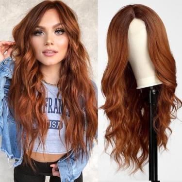 Imagem de Peruca starluck Long Ombre Auburn Wavy 66cm para mulheres