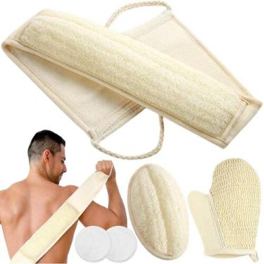 Imagem de Conjunto de esfoliante natural Loofah Back Scrubber ATTEASAY, pacote c