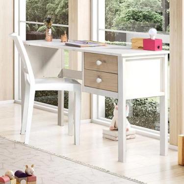 Imagem de Escrivaninha 120cm Infantil Club House Wood com 2 Gavetas Madeira Maci