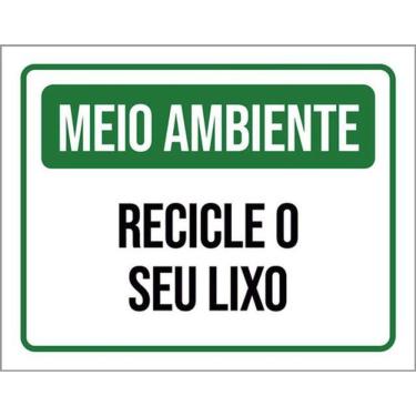 Imagem de Kit 3 Placas Meio Ambiente Recicle Seu Lixo Verde 36X46