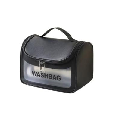 Imagem de Necessaires Grande Transparente Para Viagem Bolsa Organizadora (preto)