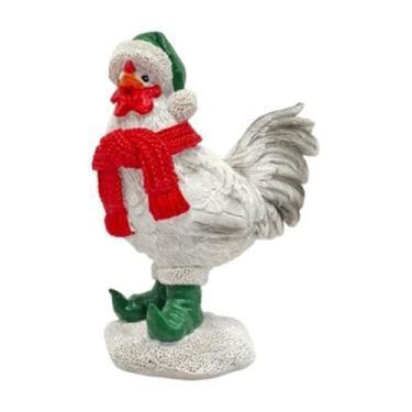 Imagem de Wswqop Figura de Animal de Natal, Estátua de Natal, Decoração de Natal, Peça Central, Nórdico, Ornamento Versátil para Ambientes Internos, Sala de Estar, Frango, Tamanho real