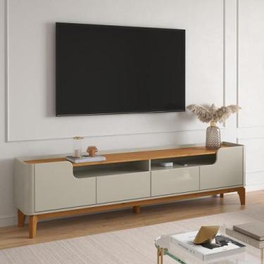 Imagem de Rack com 160cm Cantos Arredondados 4 portas Para Tv 65 Flip 1.6 Patrim