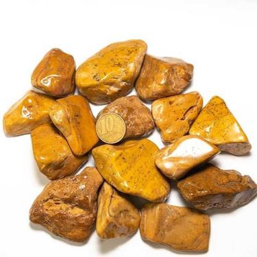 Imagem de Pedra Natural Rolada Jaspe Amarelo 1kg - 20 a 35mm Tipo B - Atacado