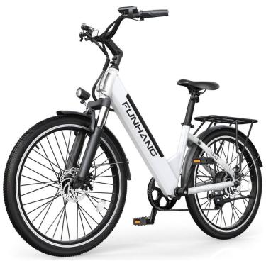 Imagem de E-Bike Funhang EB-C2, Motor Brushless 500W (Pico 1000W), Torque 55Nm, Bateria 48V 374Wh Removível, 26", 7 Marchas, 5 Modos, Freios a Disco