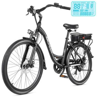 Imagem de Bicicleta Elétrica ANCHEER para Adultos, 48V 500Wh, Autonomia de até 96 Km, Bateria Removível, Carregamento Rápido, Aro 26", 7 Velocidades