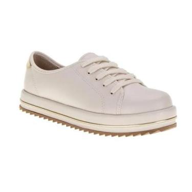 Imagem de Beira Rio Plataforma Off White Dourado Conforto, Branco, Off, Dourado,