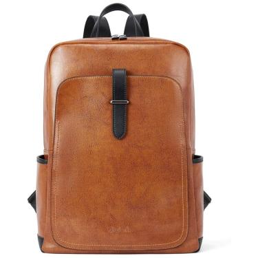 Imagem de Mochila de Couro para Notebook Casual Unissex, BOSTANTEN BL6192301K, Marrom