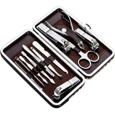 Imagem de Kit Manicure e Pedicure Profissional 12 Peças Aço Inox – Estojo Portátil Unissex | Cuide das Unhas em Casa ou Viagem com Precisão, Higiene e Estilo