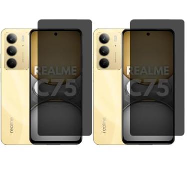 Imagem de kit 02 Películas De Vidro Privativa Privacy 3D 9D Para Realme C75 C75X C71