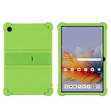 Imagem de QYiiD Capa para Lenovo Tab 10,1 polegadas 2025 TB311FU/TB311XU, capa protetora de borracha macia à prova de choque de silicone leve para crianças para Lenovo Tab 10,1 polegadas 2025, verde