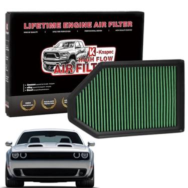 Imagem de KNSPEC Filtro de ar do motor compatível com DODGE Challenger Charger CHRYSLER 300 2011-2023 Filtro de ar de motor lavável reutilizável, filtro de substituição para carro (Challenger, carregador
