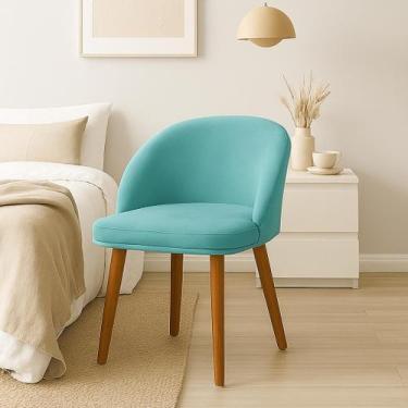 Imagem de Cadeira Lua Slim Decorativa Tecido Veludo Pés Palito - Pétala, TIFFANY